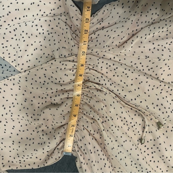 Here Comes the Sun Polka Dot flowy mini semi formal pink Dress- Size L - Picture 9 of 12